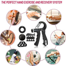 5-60Kg Adjustable Grip Strength Trainer with Finger Exerciser Hand Grip Strengthener for Muscle Building and Injury Recover
