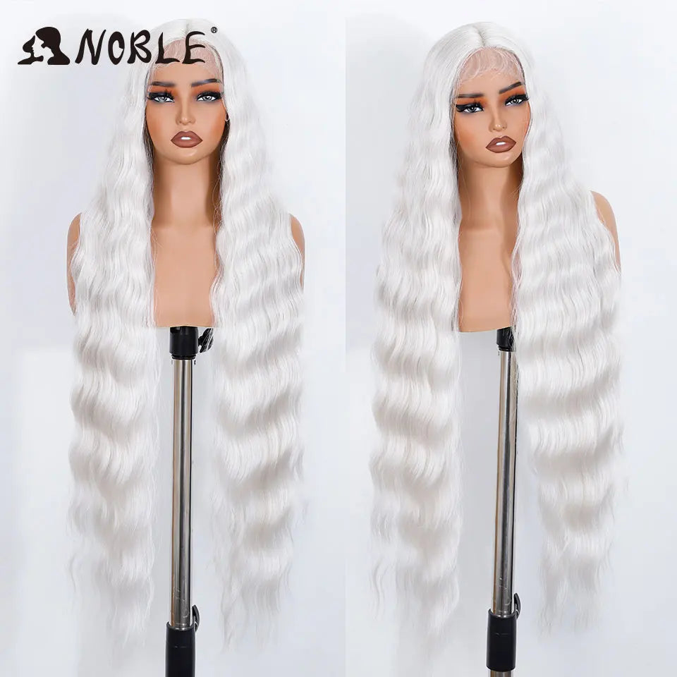 Noble 36 Inch Lace Front Wig Body Wave Ombre Blonde Cosplay