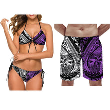 Samoan Couple'S Swimwear Fashionable Swimwear Polynesian Women'S Party Bikini Beach Custom Beach Pants Couple'S Bikini