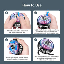 Wrist Power Hand Ball Auto-Start Grip Ball Strengthener Gyroscopic Arm Gyro Hand Ball Home Fitness Forearm Exerciser