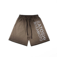 Summer SATOSHI Shorts Vintage Distressed Washed Faded Classic Letter Print Drawstring Pants Hiphop Street Five Point Sweatpants