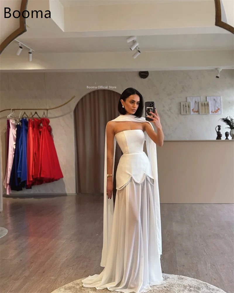 Booma Elegant Wedding Dresses Floor-Lenght Long A-Line Strapless Sleeveless Brides Gown Custom Made 2025