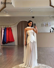 Booma Elegant Wedding Dresses Floor-Lenght Long A-Line Strapless Sleeveless Brides Gown Custom Made 2025