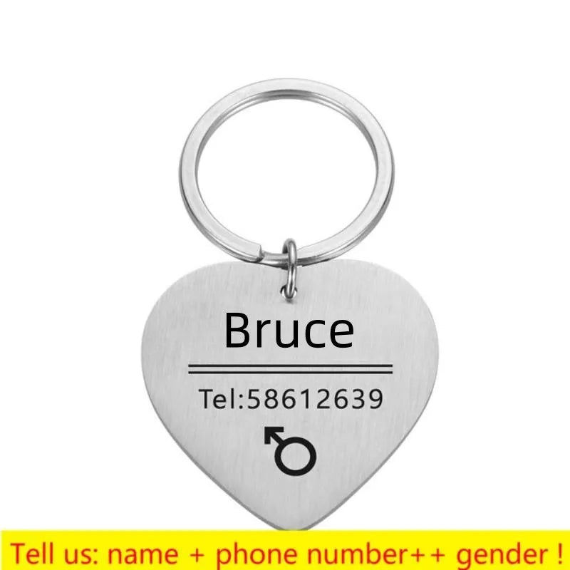 Personalized Engraved Pet ID Name Cat Dog Pet ID Anti-lost Tag Pendant for Cat Puppy Dog Collar Tag Keyring Bone Pet Accessories