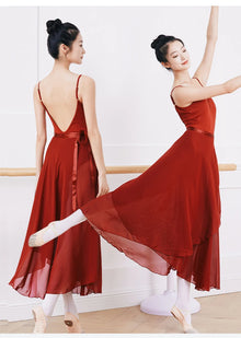 Adult Ballet Wrap Skirt for Women Soft Chiffon Dance Practice Skirt Ballet Class Performance Cover Up