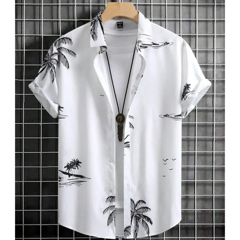 Simple Men'S Shirt 3d Printed Retro Fashion Top Loose Oversized Wear Every Day Casual Short Sleeved Shirt Comfort Men'S Clothing