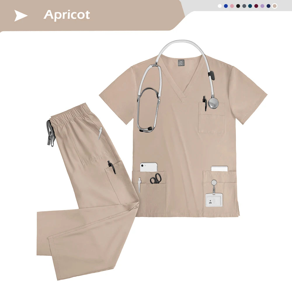 Scrub Sets Nursing Uniforms Medical Hospital Doctors Nurses for Women Men Clinical Sanitary Outfit Suit Beauty Salon SPA Uniform