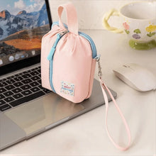Petit sac de rangement portable pour serviettes hygiéniques, trousse de toilette et de maquillage style macaron, organisateur polyvalent