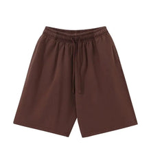 12 Colors 100% Cotton Men's and Women's Same Pull Rope High Waist Loose Fashion Casual Oversize Shorts sweatpants