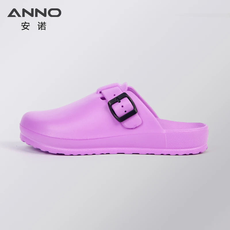 ANNO EVA Soft Shoes Clinical Hospital Clogs Slippers Shoes Man Women Shoes with Strap Work Clog Doctor Nurse Shoes Flat Footwear