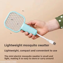 2-in-1 USB Mosquito Killer Lamp Electric Mosquito Swatter Purple Light Mosquito Trap Portable Insect Killer for Home Outdoor Cam