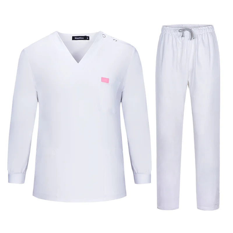 Long Sleeve Medical Uniforms Women Men Scrubs Sets Hospital Surgery Suits Doctors Nurses Accessorires Dental Clinic Work Clothes