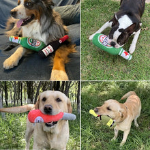 Jouets interactifs pour chien, jouet en peluche pour animal de compagnie en forme de bouteille de champagne, de vodka ou de whisky, jouet couineur résistant aux morsures, fournitures pour animaux