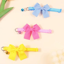 New Waffle Bow Pet Collar Simple Cute Cat Collar Adjustable Yorkshire Chihuahua Small Dog Collar All-match Pet Accessories