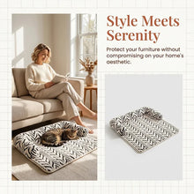 Pet Sofa Bed Mat with Side Bolsters Soft Fluffy Couch Protector Mat Anti-slip Dog Cat Bed Sleeping Cushion for Small Medium Pets