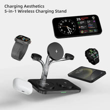 5 IN 1 15W Dual Phone Watch Magnetic Wireless Charger Fast Charging For iPhone 17~12 Samsung Apple/Galaxy Watch Aipods Pro/Buds