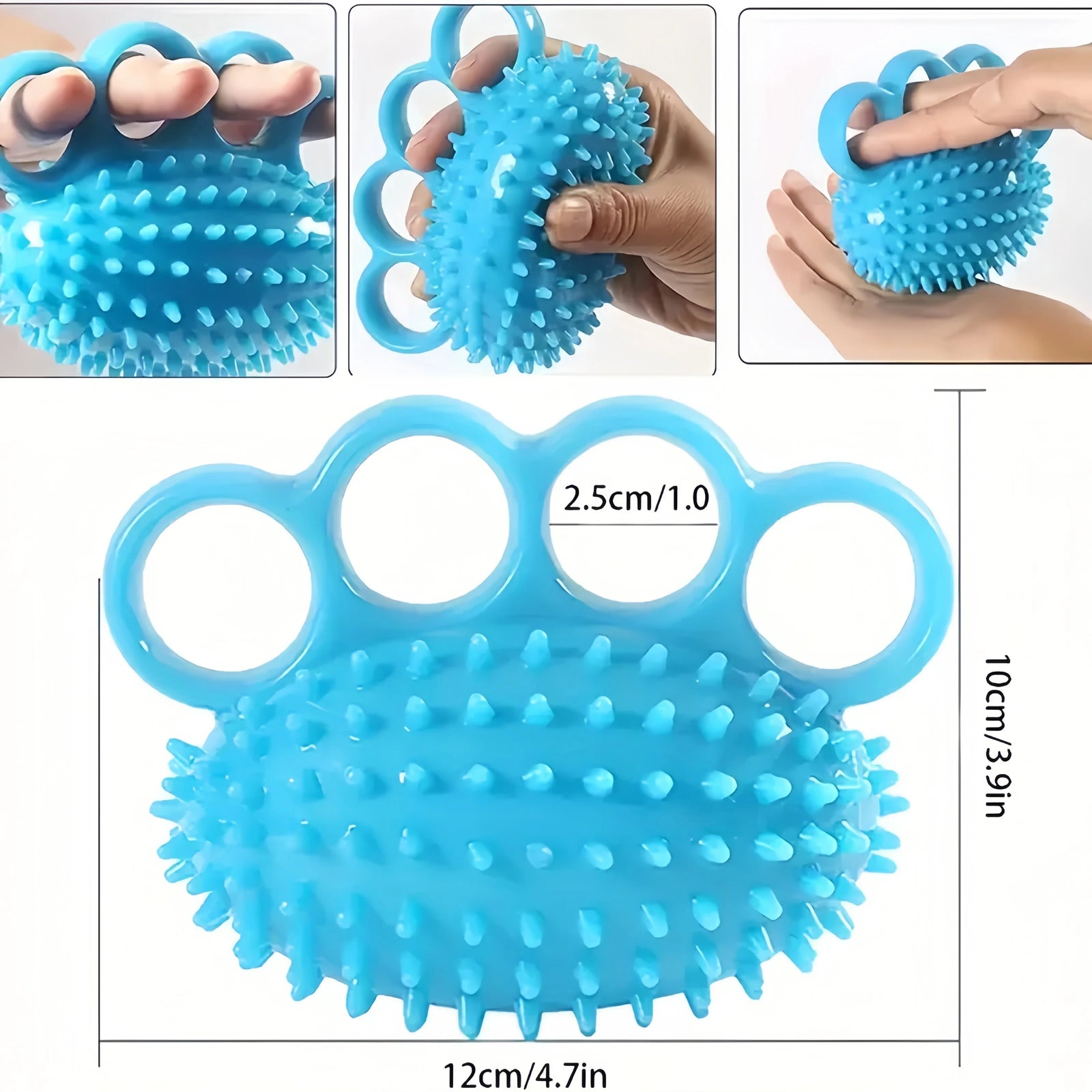 Portable Spike Massage Hand Grip Exerciser Finger Strength Training Squeeze Ball Home Office Fitness Stress Relief Hand Tool
