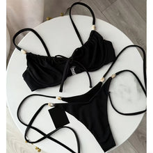 Push Up Bikini Set Women Beads Dot Swimwear Beachwear 2026