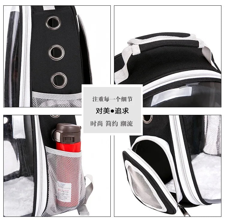 Pet carrying bag space  Space capsule dual-shoulder backpack  Breathable transparent backpack  Cat and dog transportation bag
