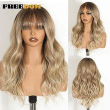 Freedom 6x4 Lace Front Wigs Ombre Brown Blonde Wavy Bangs
