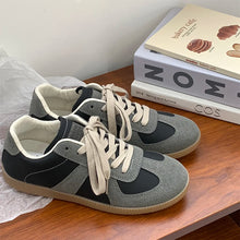 Unisex Retro German Training Shoes Spring Autumn Leisure Sports Shoes Leather Splicing Stitching Youth Trend Breathable Flat ...