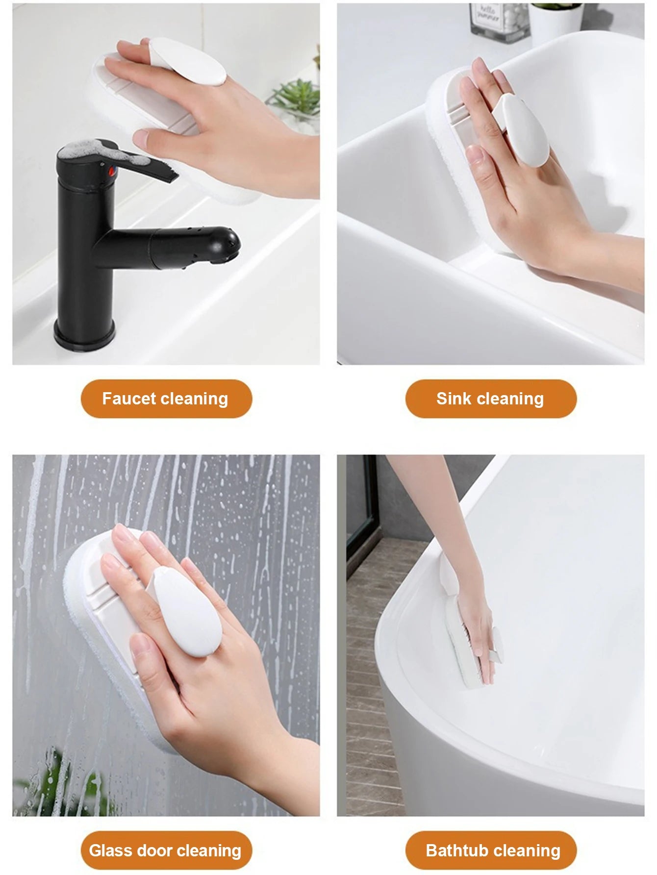 Flexible Handle Cleaning Brush Bendable Sponge Scrubber for Kitchen & Bathroom Hard-to-Reach Areas Sink Tile Bathtub