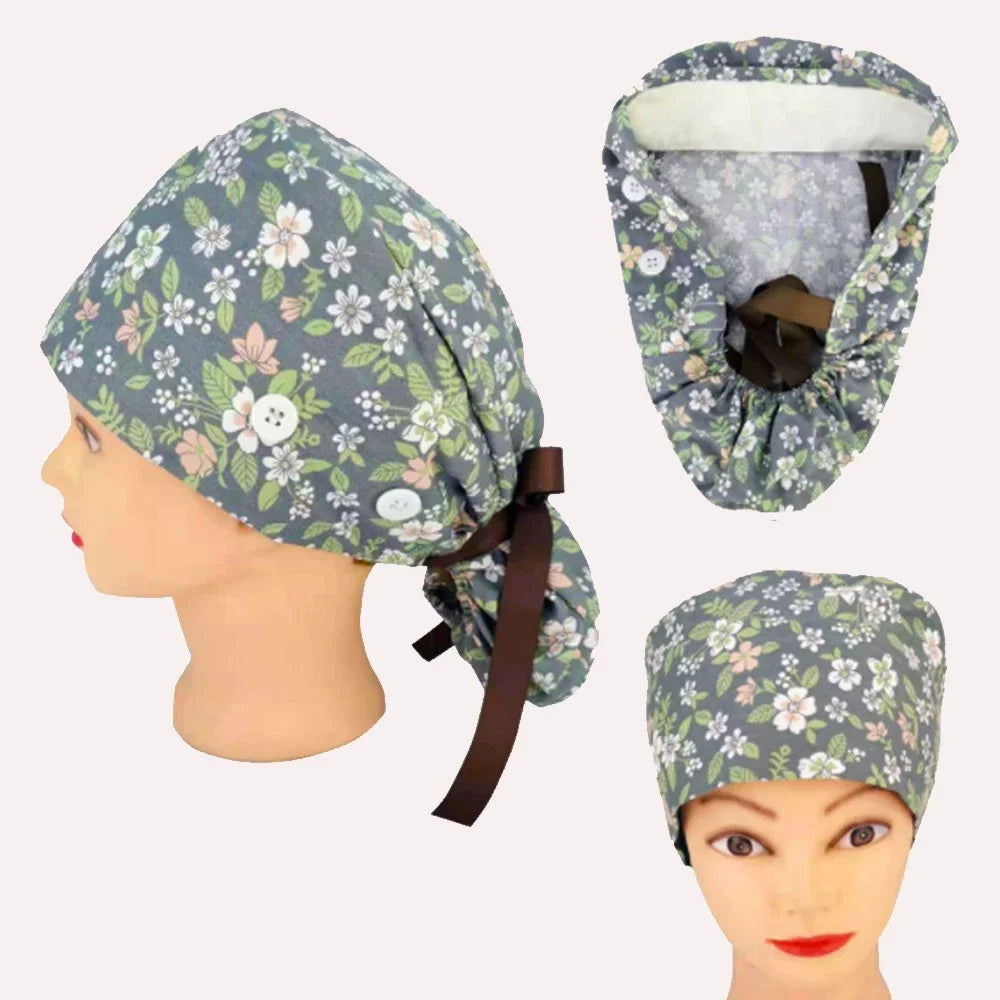 Unisex Dental Dentist Hat Vet Lab Pet Shop Scrubs Hat Nurse Medical Work Hat Surgical Cap Clinic Nursing Cap Nurse Scrub Cap