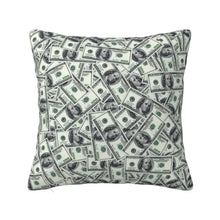 Custom Fashion Giant Money 100 Dollar Bills Cushion Cover 45x45cm Soft European Pillow for Car Square Pillowcase