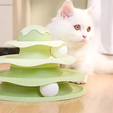3-Layer Cat Turntable Toy Interactive Pet Cat Toy Tower Tracks Cat Toy Educational Play Indoor Cat Teaser Durable Polypropylene