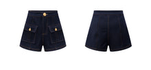 2026 Spring/Summer New Dark Blue High-Waist Denim Shorts USA Y2K Women's Fashion Street Dance Gothic Casual Slim Shorts