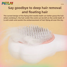 Cat Hair Remover Comb Flea Comb Grooming with Release Button Pet Hair Removal Comb Cute Design Paw Massage Grooming Supplies