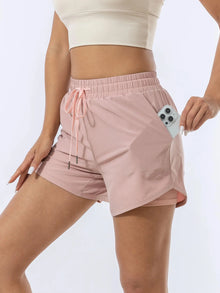 Women's Quick Dry Sports Shorts Layered for Running Yoga