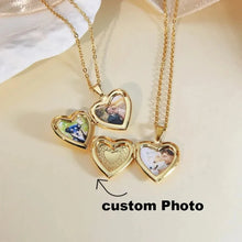 Customized 1/2 Photo Heart Locket Pendant Necklace, Fashion Women Necklace Personalized Souvenir Gifts, Mother's Day Idea Gifts
