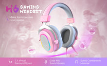FIFINE Gaming Headset with RGB/7.1 Surround Sound/MIC/Line control,USB Over-ear Headphone for Gamer/PC/PS4/PS5 Ampligame H6P