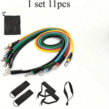 1set 11pcs Resistance Bands Set, Exercise Bands with Door Anchor, Handles, Carry Bag, Legs Ankle Straps for Resistance Training