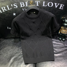 2024 Summer New Versatile Knitted T-shirt Korean Clothing Fashion Solid Color Short Sleeve Trend Business Bottoming Tops A96