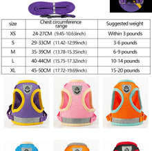 XS/S/M/L/XL Vest Harness Leash Adjustable Vest Strap Puppy Cat Chest Strap Reflective for Small Medium Dogs Cat Harnesses Vest