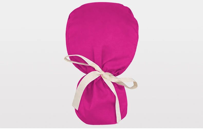 Ponytail Working Caps with Satin Lining for Women TOOTH Pet Doctor Nurse Scrubs Hat Stretch Long Hairs Nursing Caps C-TL-02