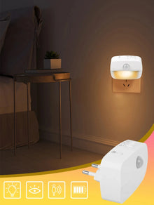 Veilleuse LED à détecteur de mouvement intelligent, prise EU/US, lampe murale 220V pour couloir, escalier, cuisine, chambre à coucher