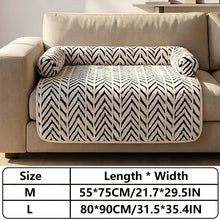 Pet Sofa Bed Mat with Side Bolsters Soft Fluffy Couch Protector Mat Anti-slip Dog Cat Bed Sleeping Cushion for Small Medium Pets