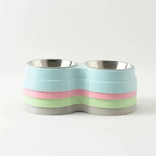 1 PCS Dual Bowl Stainless Steel Double Pet Bowls for Dogs and Cats - Non-Skid Base - Perfect for Food and Water - Easy to Clean