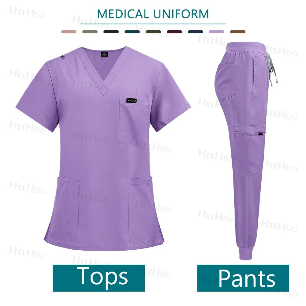 Mens Scrubs Uniform Work Gowns Woman Doctor Surgical Gown Wholesale Scrub Sets Beauty Salon Pharmacy Pet Store Uniforms Top Pant