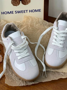 Unisex Retro German Training Shoes Spring Autumn Leisure Sports Shoes Leather Splicing Stitching Youth Trend Breathable Flat ...