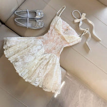 Sweet Princess French Lace Dress Harajuku Gyaru Style Elegant Chic Summer Kawaii 90s Women Fashion Dresses