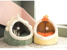 Lit pour chat à sommeil profond, lit pour animaux de compagnie en dessin animé, lit pour animaux de compagnie pliable, amovible et lavable, pour petit chien, tapis, sac, grotte, lit pour chats