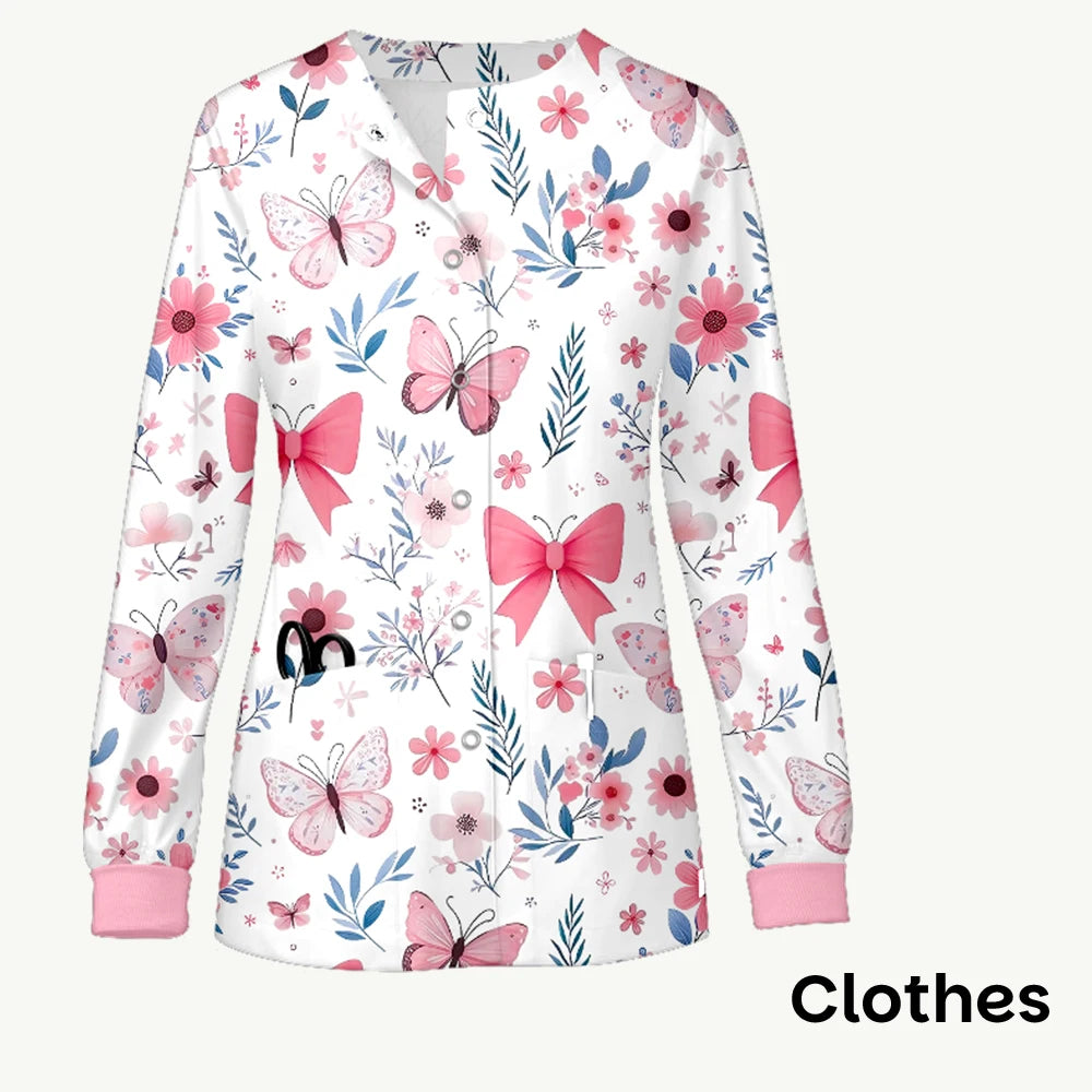 Women Nurse Scrub Jacket Medical Uniform Hospital Dental Clinic Work Wear Outwear for Pharmacy Vet Pet Shop Pharmacy Outwear