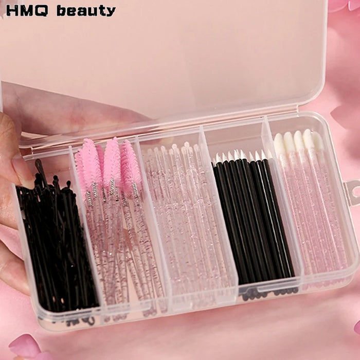 Coffret de 80 pinceaux de maquillage professionnels, brosses à sourcils, cils et lèvres, épingles à cheveux et micro-brosses pour extensions de cils, outils de maquillage