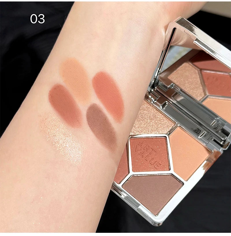 5 Colors Eyeshadow Palette Purple Glitter Pearlescent Matte Eye Shadow Shimmer Makeup Long Lasting Women Beauty Eye Cosmetics