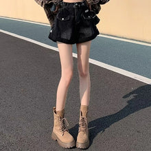 2024 Summer Women Shorts Pants Lady High Waisted Loose High Street Denim Pants Female Streetwear Black Gray Wide Leg Short Jeans