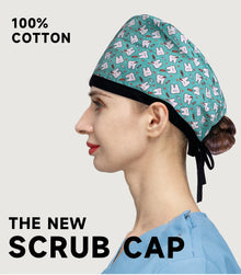 Cartoon Print Medical Scrub Hat Hospital Doctor Work Caps Health Worker Scrub Cap Pet Clinic Nurse Beautician Nursing Scrubs Hat